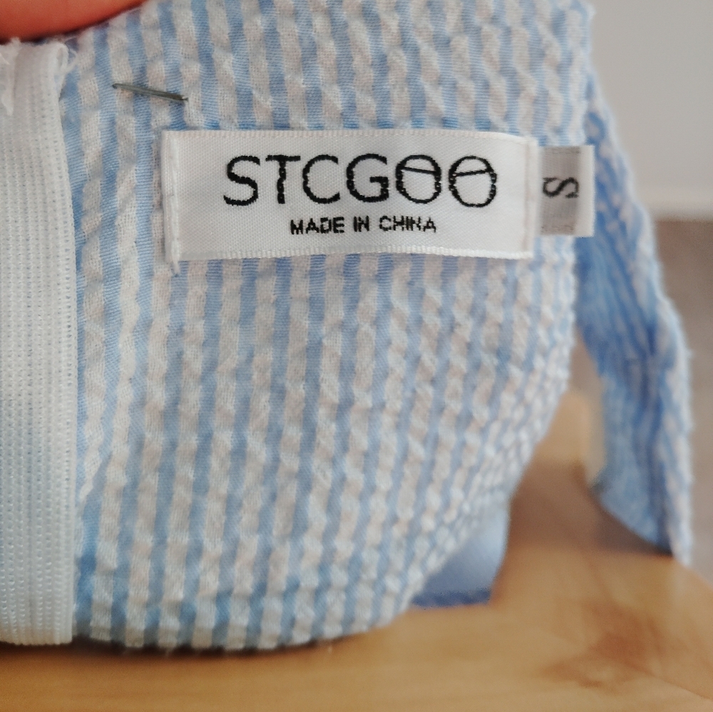 STCGOO Off-Shoulder Striped Dress - Picture 6 of 7